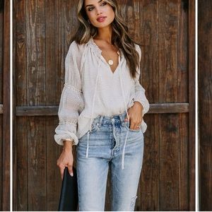 Harper polka dot billowed blouse